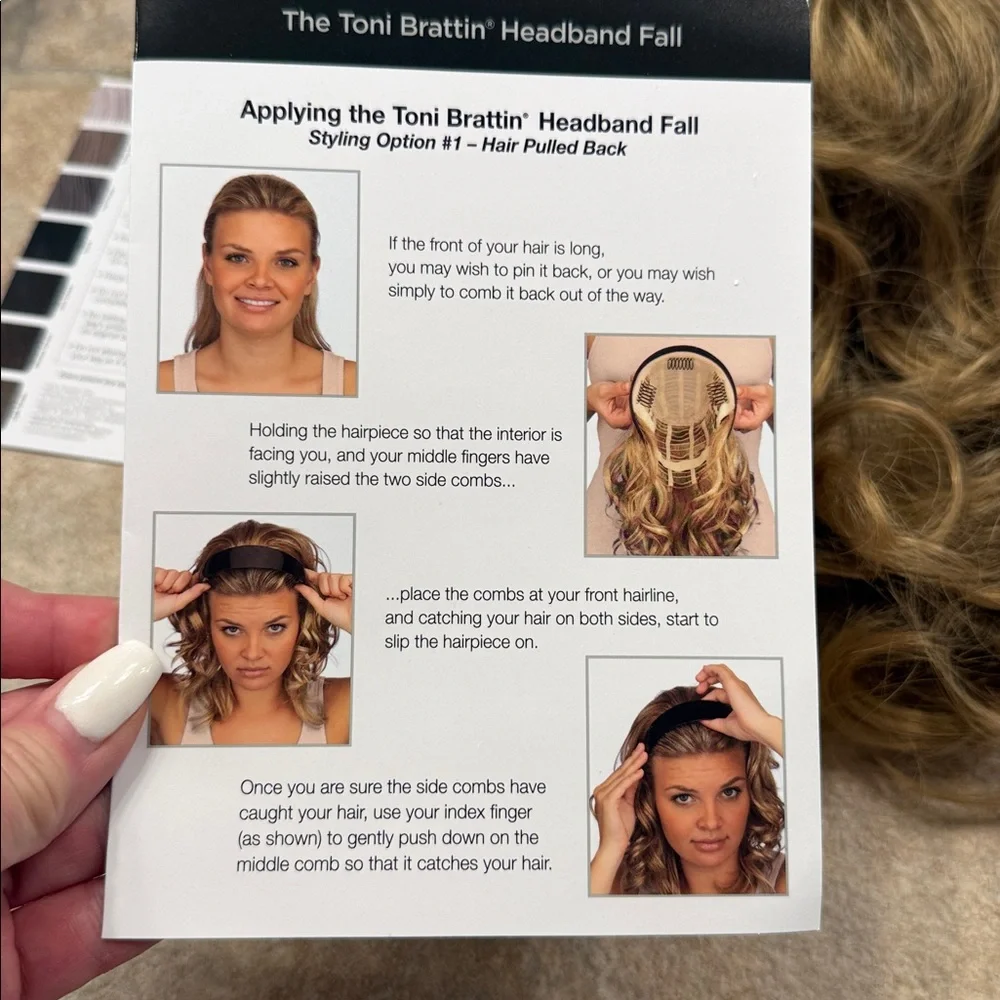 NWOT The Headband Fall Wavy By Toni Brattin Hair Piece - Picture 7 of 8